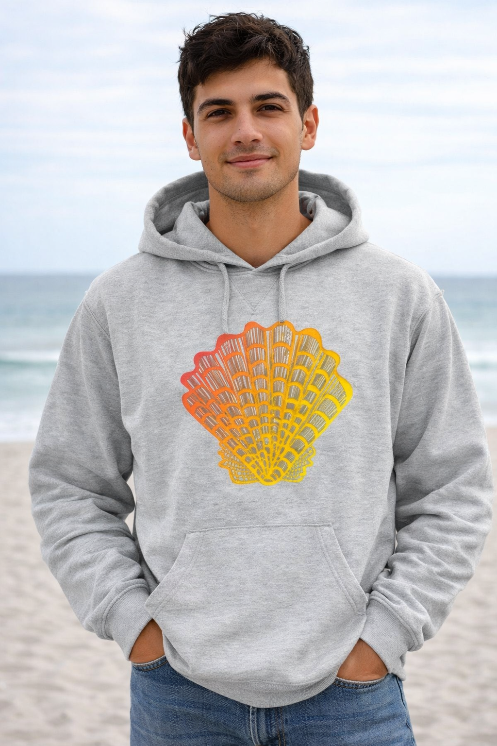 Organic French Terry Pullover Hoodie - Sunrise Shell